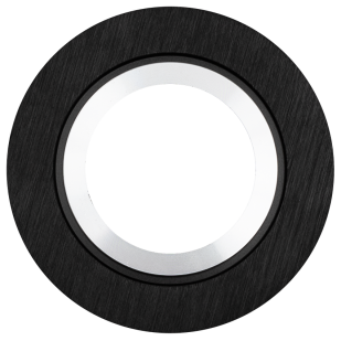 Ceiling downlight frame, round, GU10, fixed, black, aluminium, IP44