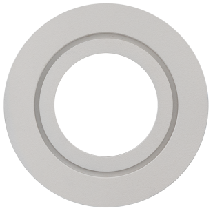 Ceiling downlight frame, round, fixed, white, aluminium, IP44