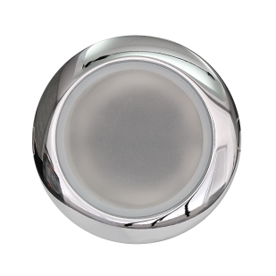 Ceiling downlight frame, round, GU10, fixed, chrome, metal, IP44