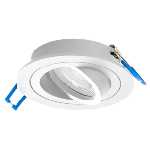 Ceiling downlight frame, round, GU10, moveable, white, IP20