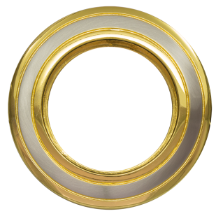 Ceiling downlight frame, round, GU10, fixed, satin nickel/gold, aluminium, IP20