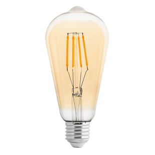 LED filament bulb, dimmable, 4W, E27, 2500K, 220-240V AC, amber