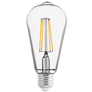 LED filament COB лампа крушка, димираща, 8W, E27, 4200K, 220-240V AC, неутрална светлина, ST64