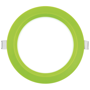 LED panel for building-in, round, green frame, 6W, 2700K, 220V-240V AC