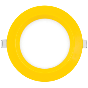 LED panel for building-in, round, yellow frame, 6W, 4200K, 220V-240V AC