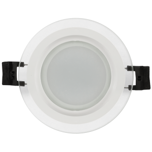 LED стъклен панел за вграждане, кръг, 6W, 4200K, 220-240V AC, IP44