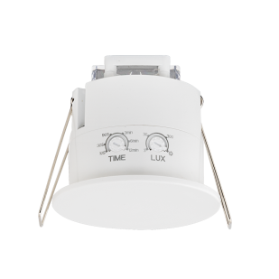 Microwave motion and presence sensor for building-in, 360°, 1200W/600W, 4m, IP54