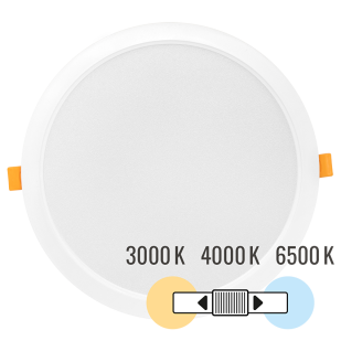 LED панел за вграждане, кръг, влагозащитен 24W, 3000K/4000K/6500K, 220-240V AC, IP54