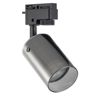 Тяло за релсов монтаж, стъклено, двупроводно, GU10, 220-240V AC, IP20, черно