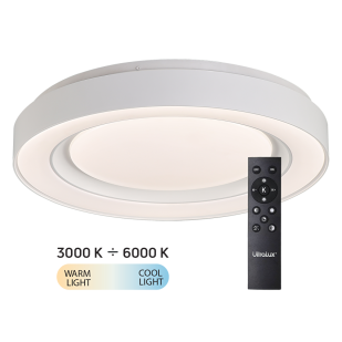 LED димираща ССТ плафониера с дистанционно управление, max.72W, 3000K-6000К
